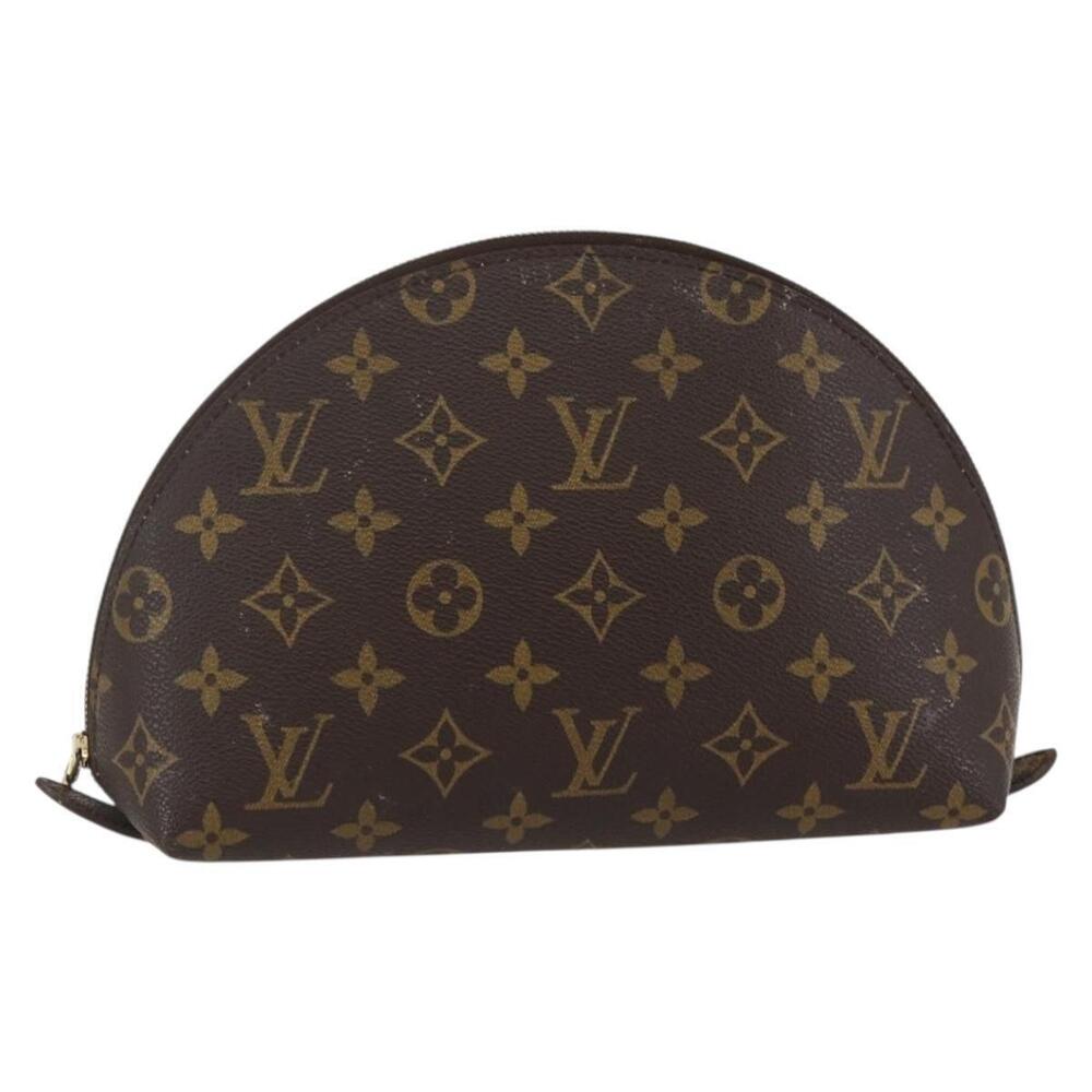 LOUIS VUITTON Monogram Trousse Demi Ronde Cosmetic Pouch M47520 LV Auth 144955 - Picture 1 of 16